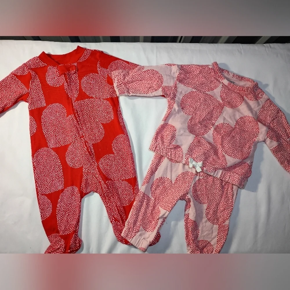 Baby bundle Carter's Pink and Red Star Pajama Top Valentine's Day